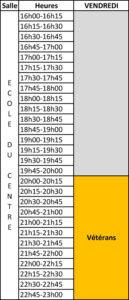 Horaire Centre